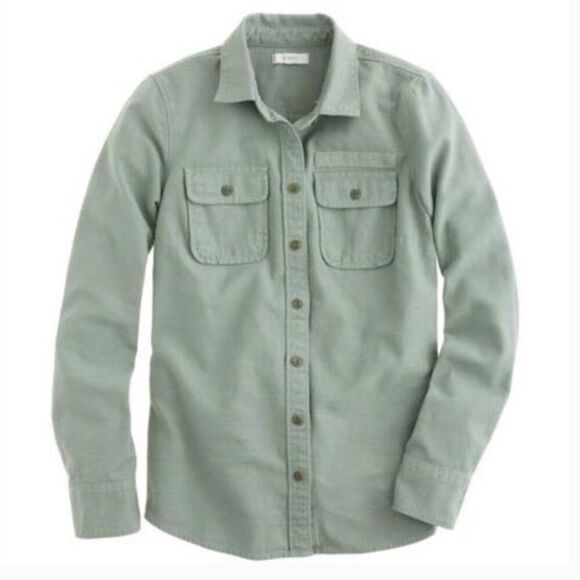 J.Crew Military Pocket Shirt Fresh Sage Green 6 - Picture 1 of 5